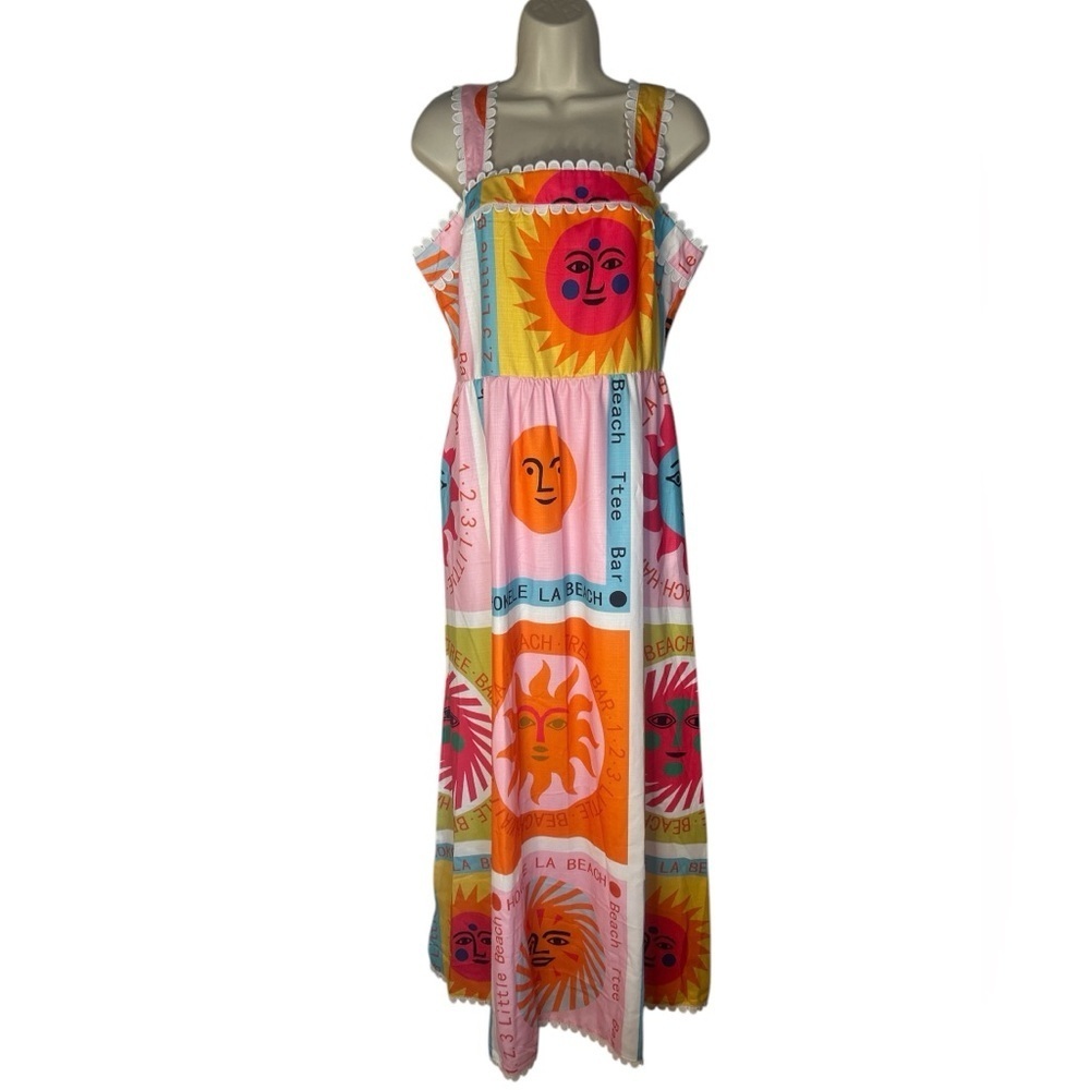 Sunday Up Beach Colorful Maxi Dress Sz L - Picture 3 of 8